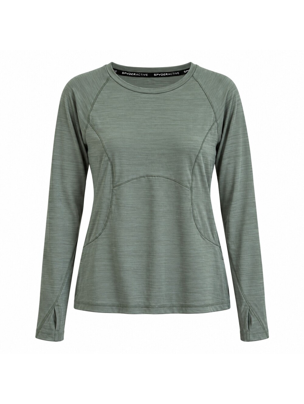 Spyder Women’s S Sage Green Gorpcore Hiking Top Thumbholes Zip Pocket